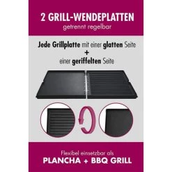 Am billigsten ✨ GASTROBACK, Artikel-Nr 42524 Design Tischgrill Plancha & BBQ, 1300 cm² Grillfläche, Getrennt Regelbare Profi-Grill-Wendeplatten, 2.000 Watt, 2000, Aluminium-Druckguss, Schwarz, Silber 👏 -Gastroback Verkaufsladen unnamed file 122